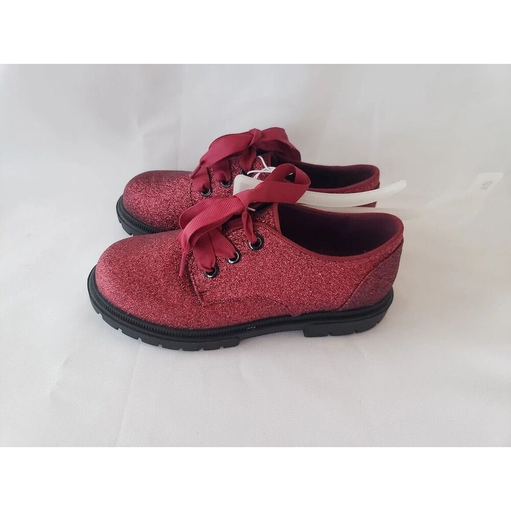 Cat & Jack Phoebe Red Glitter Oxford Shoes - Toddler Girls Size 12- NEW